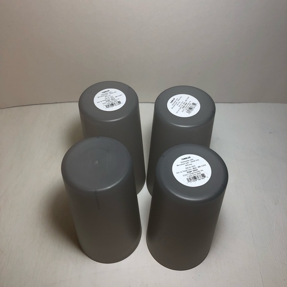 Room Essentials Set of Four Tall Gray Tumblers, NWT, pet/smoke free home - Picture 2 of 5